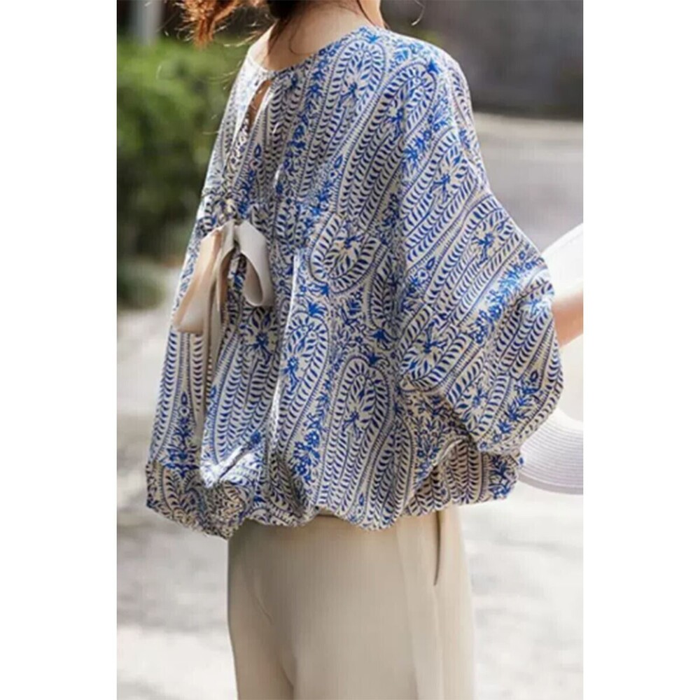 X1  Patterned Blouse Back Bow Tie Various Sizes